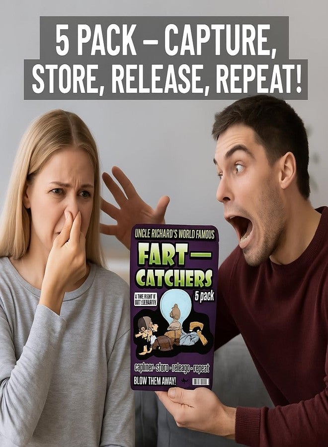 Gears Out Uncle Richard's World Famous Fart Catchers - Hilarious 5 Pack Gag Gift for Men, Women & Teens - White Elephant, Secret Santa, Stocking Stuffer - Image 4