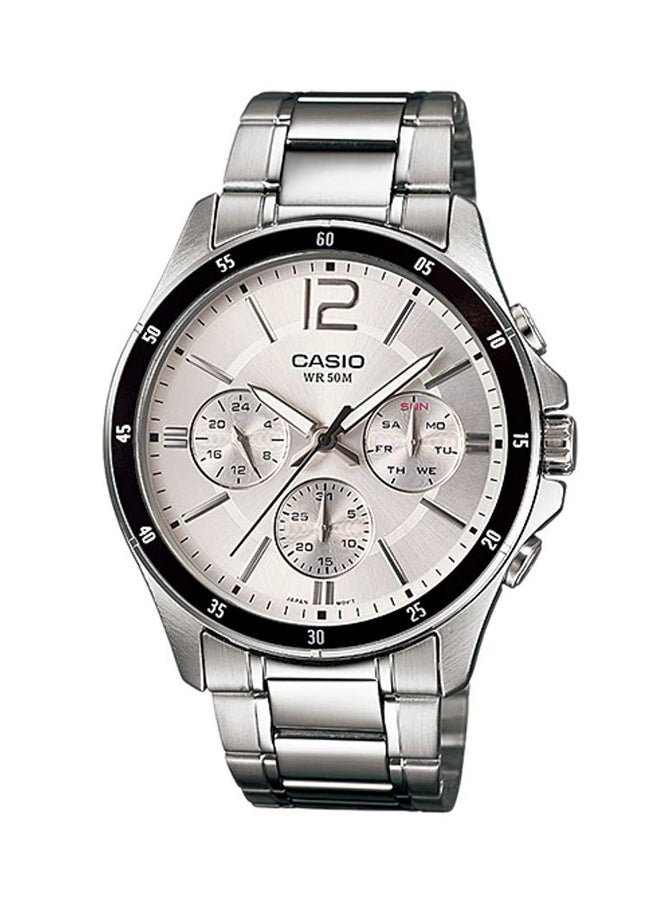 CASIO Men Enticer Analog Watch MTP-1374D-7AV - 44 mm - Silver - Image 1