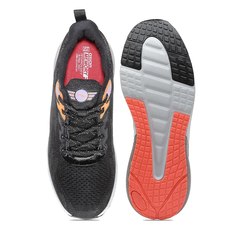 أسيان Black Orange Running Shoes for Men