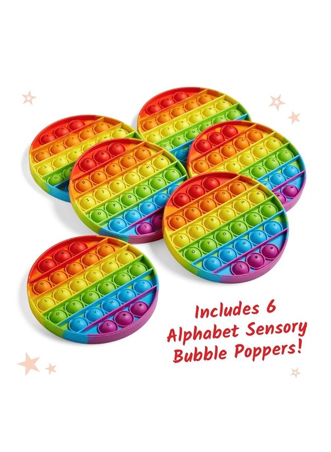 hand2mind hand2mind Alphabet Sensory Bubble Poppers Pop Fidget Toys for Kids Letter Toys Fine Motor Toys Fidgets for Classroom Calm Down Corner Supplies Science of Reading Manipulatives Set of 6 - Image 1