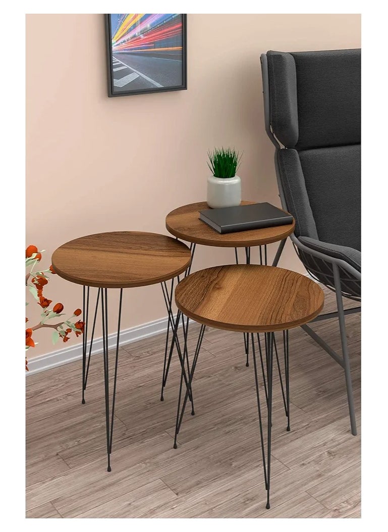 Crown Home مجموعة من الطاولات الجانبية المتداخلة بتصميم عصري وأنيق للمساحات الصغيرة  - Image 1