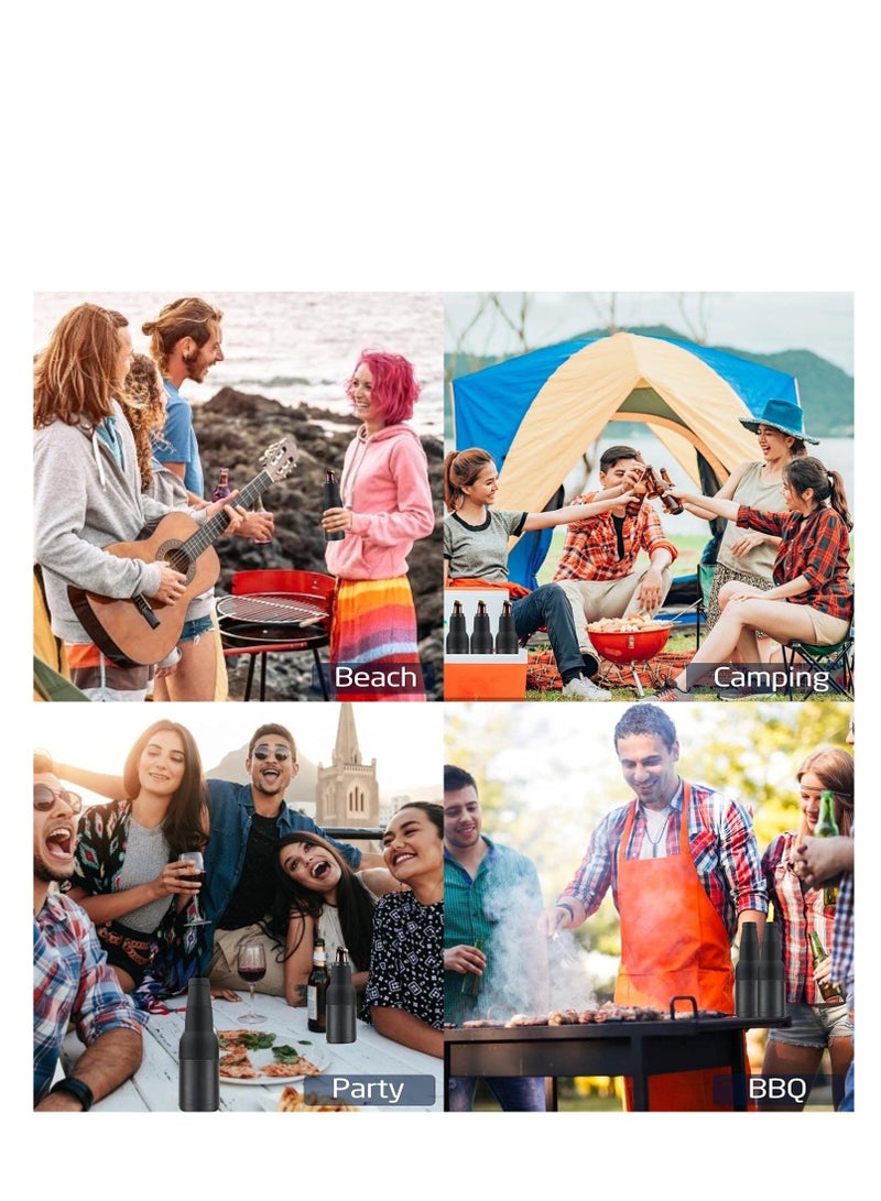 SOLARAE 3 in 1 Can Cooler, Beer Bottle Insulator, Beer Bottle and Can Cooler with Beer Opener, 12 oz, Slim Can Beer Bottle Insulators Holder, Vacuum Insulated Double Walled Stainless Steel (Matte Black) - Image 5