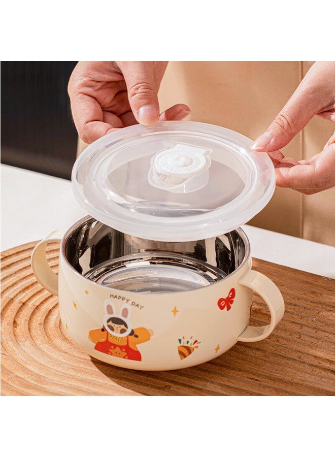 Treejack 316l Stainless Steel Double-handled Children's Feeding Bowl, Baby-specific Double-layer Shatterproof And Scald-proof Bowl For Rice And Soup - Image 3