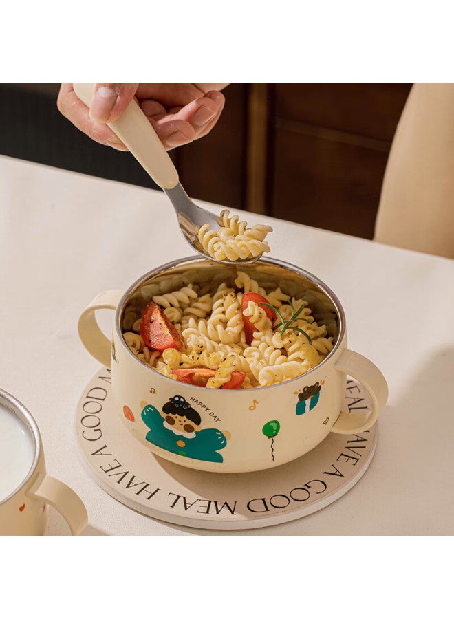 Treejack 316l Stainless Steel Double-handled Children's Feeding Bowl, Baby-specific Double-layer Shatterproof And Scald-proof Bowl For Rice And Soup - Image 5