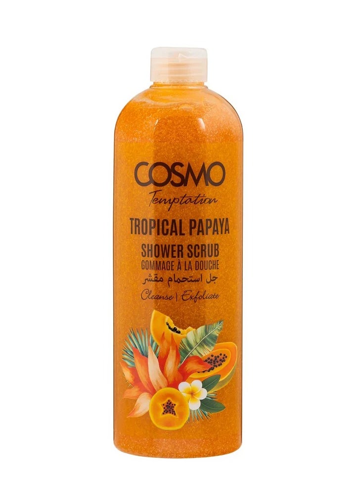 COSMO Cosmo Temptation Tropical Papaya Scrub 1000ml Moisturizing Body Wash for All Skin Types of Men & Women 