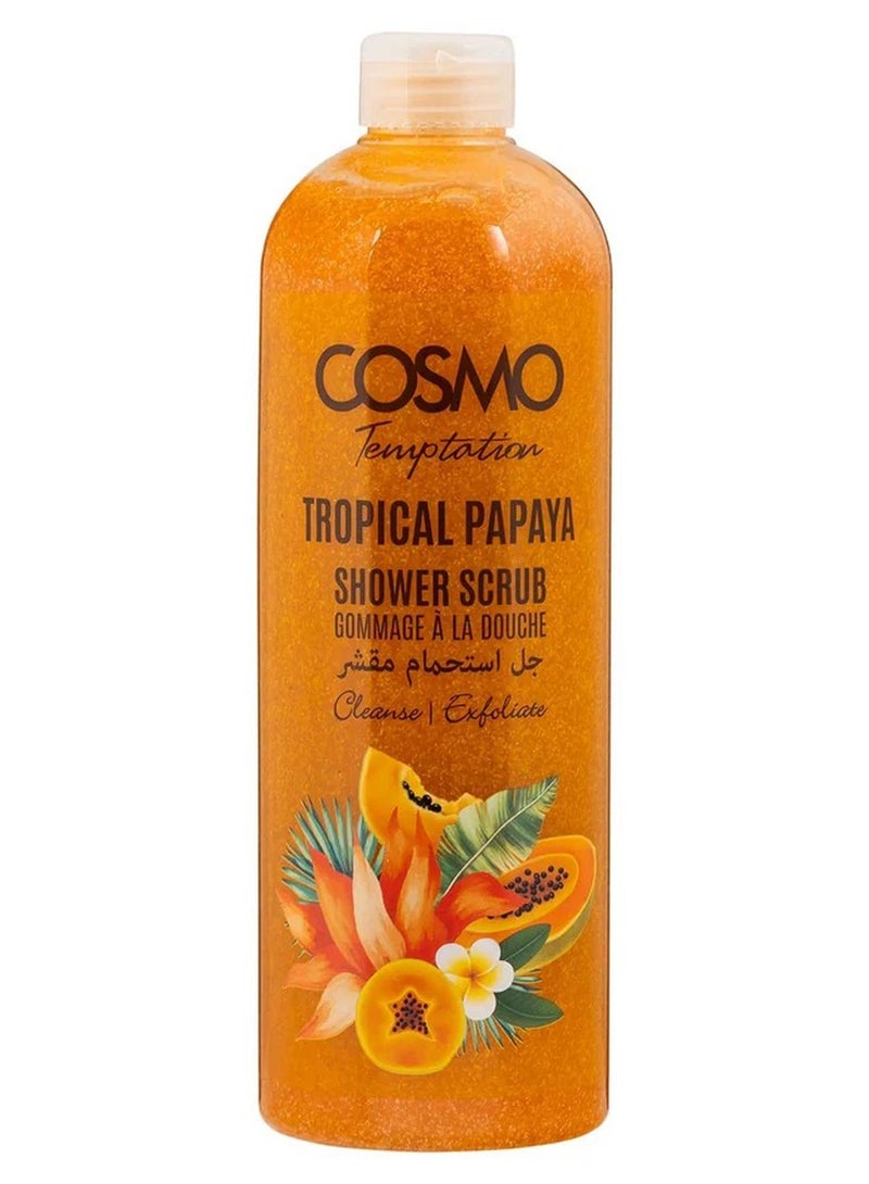 Cosmo Temptation Tropical Papaya Scrub 1000ml Moisturizing Body Wash for All Skin Types of Men & Women