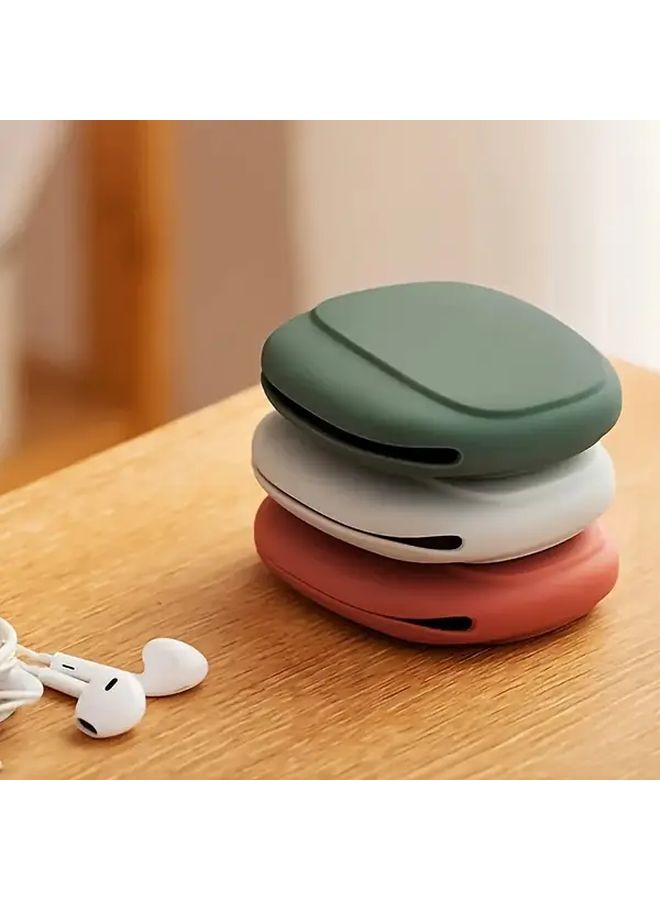White Portable Travel Cable Organizer Case For Charging And Earphone Storage - Image 1