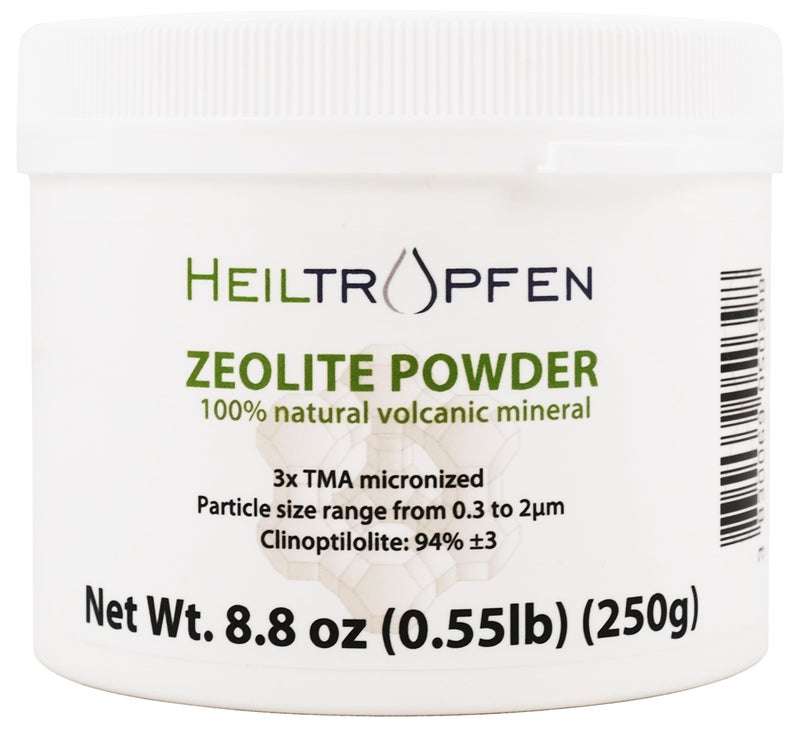 Heiltropfen مسحوق زيولايت 055 رطل 250 جرام فائق النعومة أقل من 2 م كلينوبتيلوليت 943 3X معادن طبيعية نشطة غبار هيلتروبين