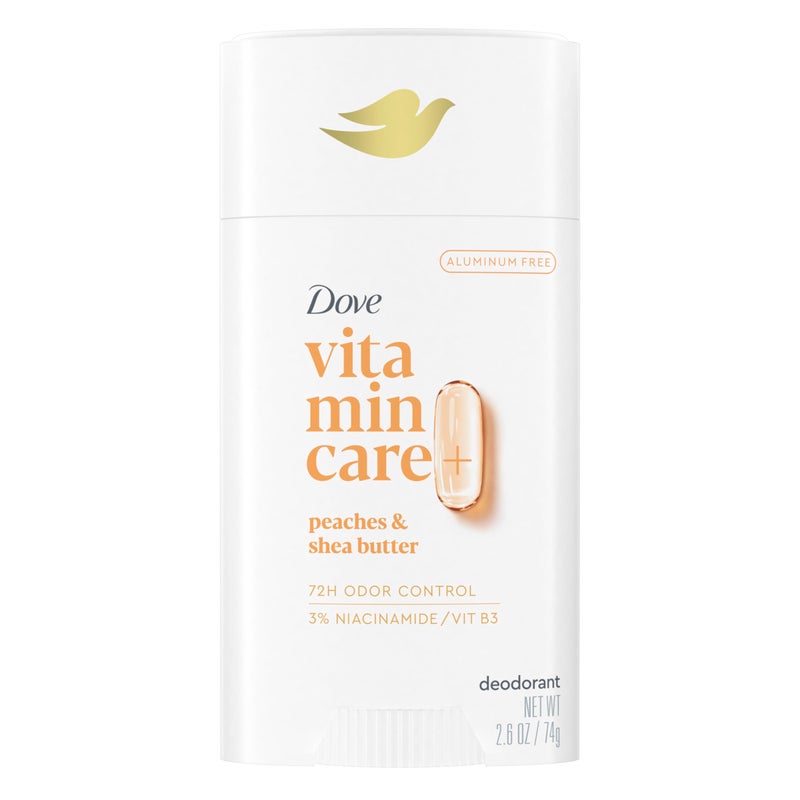 Dove VitaminCare+ Aluminum Free Deodorant Stick for 72H Odor Protection Peaches & Shea Butter Breathable Deodorant for Women 2.6 oz - Image 1