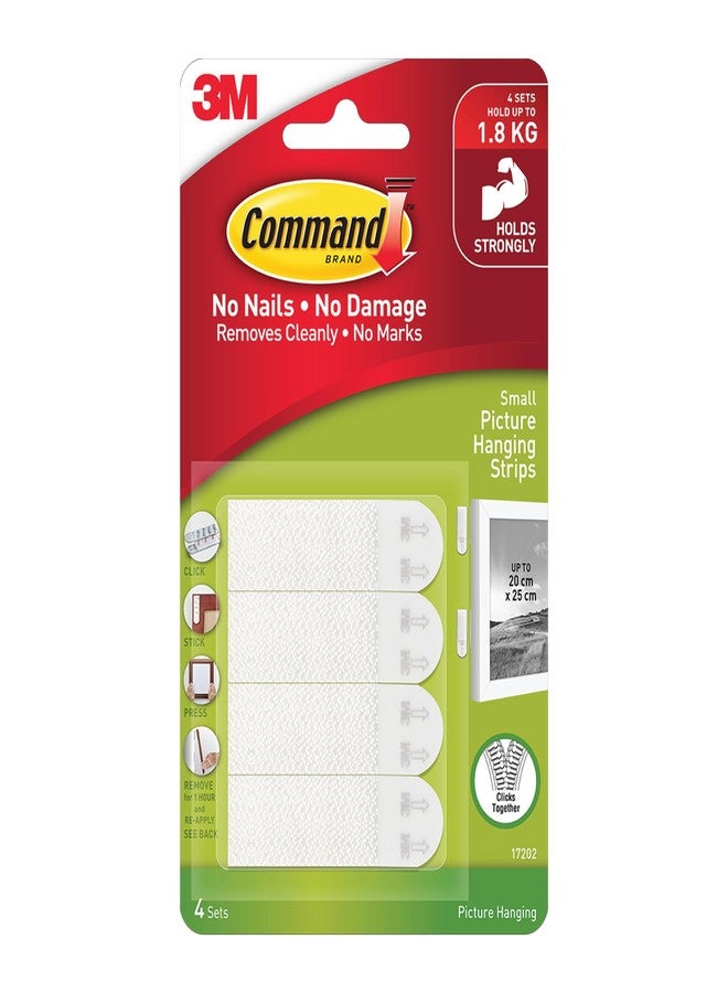 Command Small pack of 4 Pairs Picture Hanging Foam Strips, White,Form - Image 1