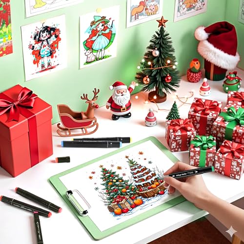 Kebuye Alcohol Markers 24 Colors Drawing Marker for Adult Coloring Books No Bleeding Dual Tip Art Marker Art Market Set for School Sketching Coloring Alcohol Based Markers with Base - Image 3