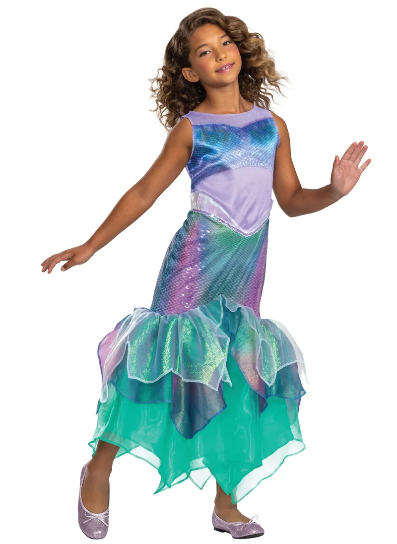 بارتي سينتر Disney Ariel Deluxe Mermaid Costume for Girls, Dress-Up Outfit for Kids