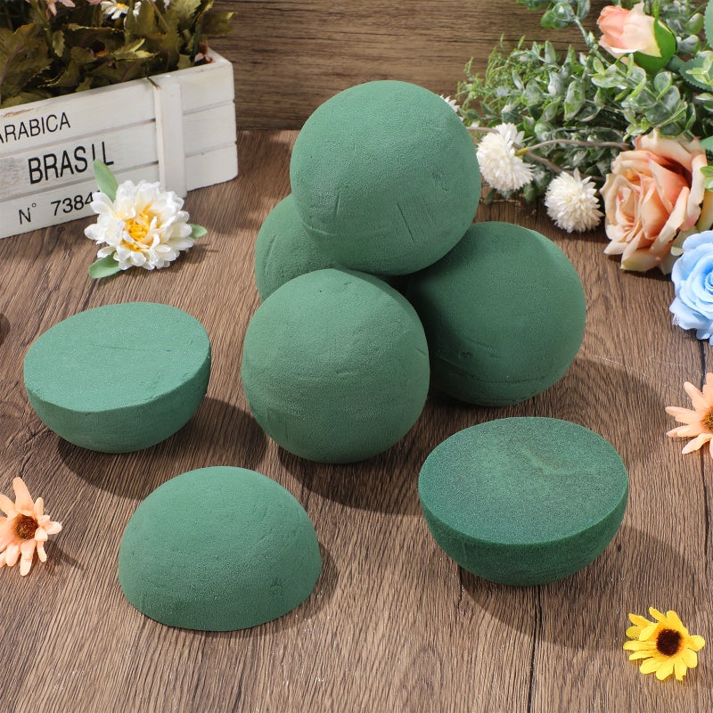 8PCS Sphere Floral Blocks Round Wet Dry Mud Block for DIY Flowers Bouquet Arrangements Wedding Flowers Florists Supplies Party Decoration 9cm - Image 3