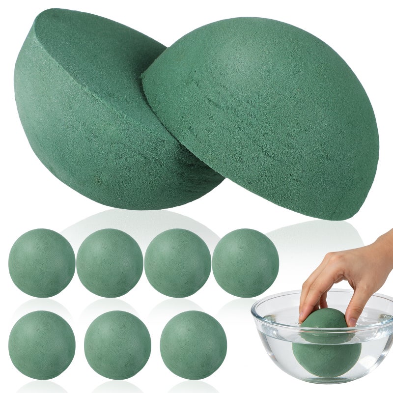 8PCS Sphere Floral Blocks Round Wet Dry Mud Block for DIY Flowers Bouquet Arrangements Wedding Flowers Florists Supplies Party Decoration 9cm - Image 1