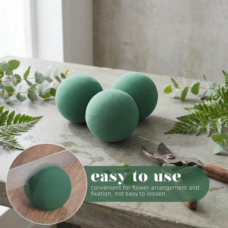 8PCS Sphere Floral Blocks Round Wet Dry Mud Block for DIY Flowers Bouquet Arrangements Wedding Flowers Florists Supplies Party Decoration 9cm - Image 5