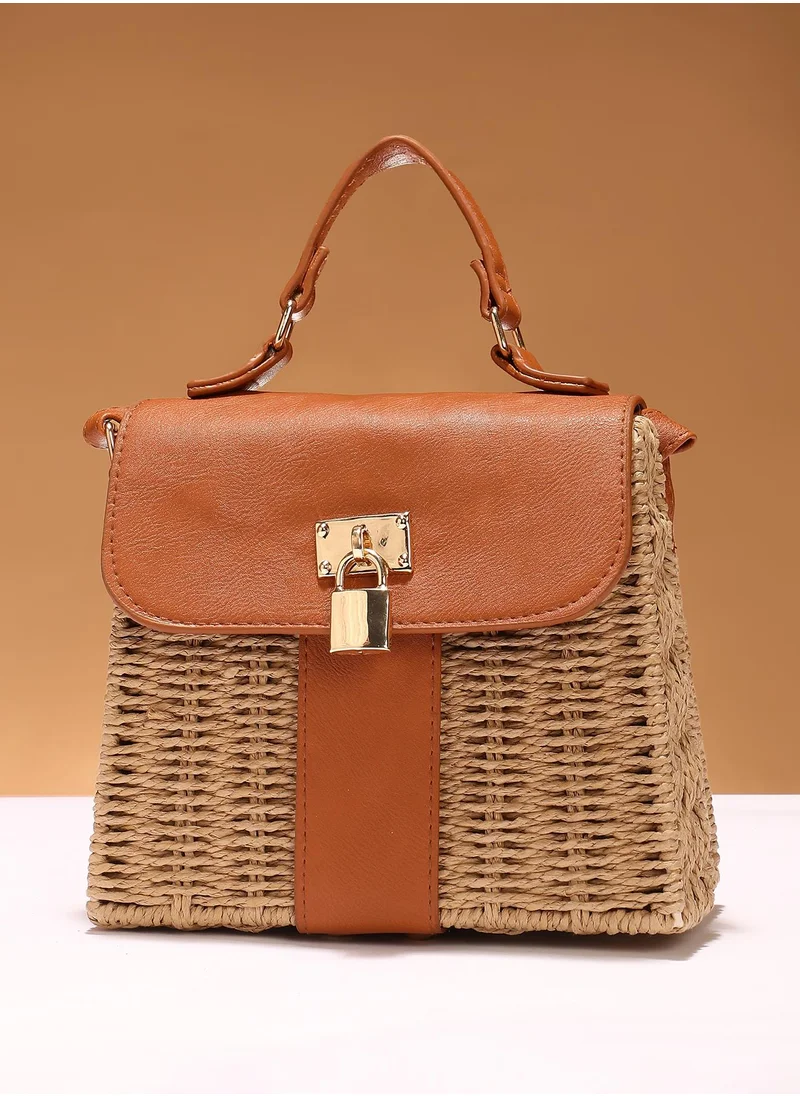 صوص هاوت Women's The Riviera-Straw Hand Bag - Chocolate Brown