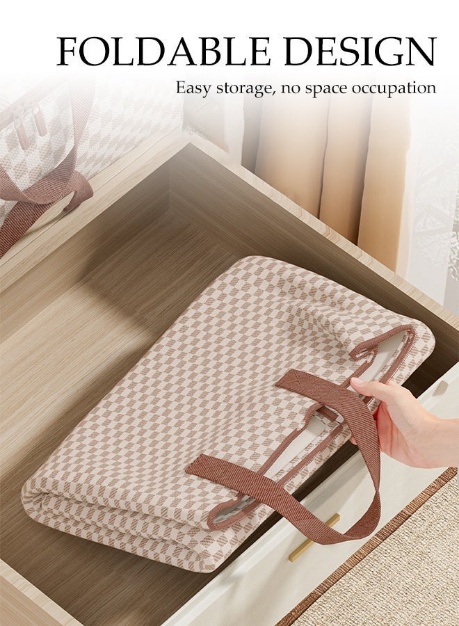 DUNISO Pack of 2 Foldable Large Clothes Storage Bag,Checkerboard  Organizer Bins with Handles & 3-side Zip,Collapsible Moving Bags For Travelling, Moving Home(50*30*25 cm) - Image 5