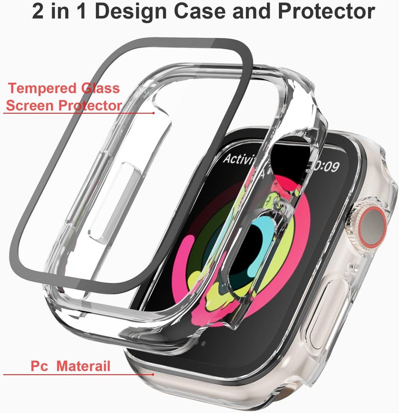 Cuteey 12 Pack Case with Tempered Glass Screen Protector for Apple Watch 44mm SE 2 Series 6 5 4 SE, Full Protective Matte PC Cover for Iwatch 44mm Accessories - Image 2