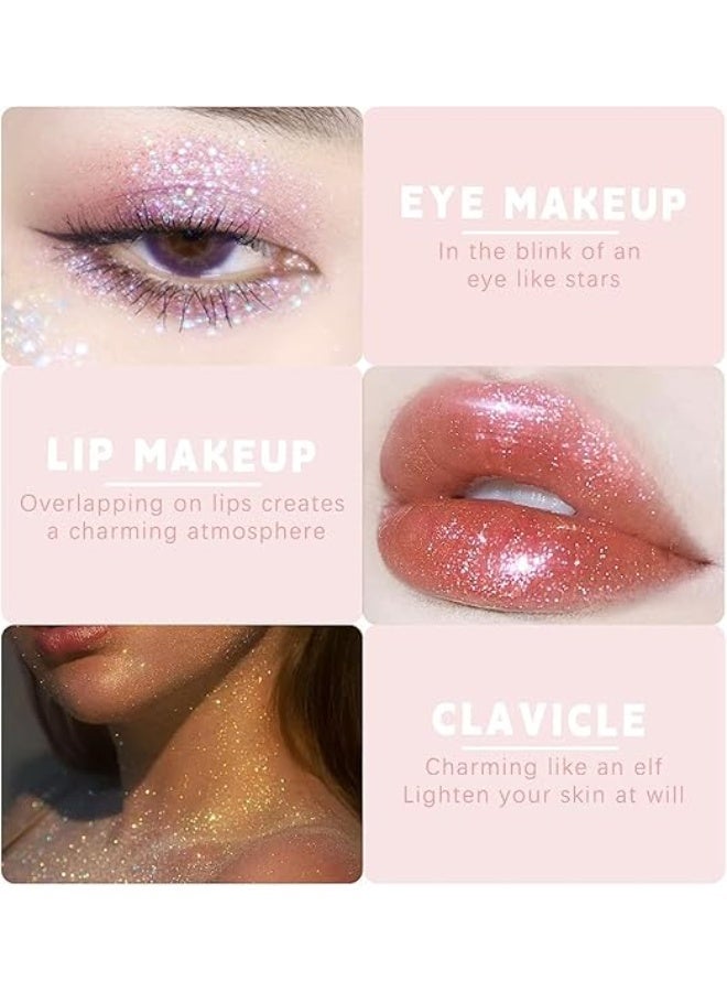 8 Pcs Liquid Glitter Eyeshadow Eyeliner, Sparkling Metallic Glitter Eye Shadow, Long Lasting Quick Drying High Pigmented Shimmer Eyeshadow Gel for Creates Sparkle Tear Drop Makeup - Image 4