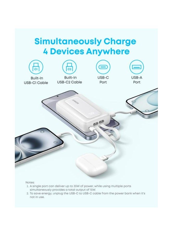 Anker Zolo Power Bank 10000mAh 35W with Built-in Dual USB-C Cables  - A1680H12 - Image 3