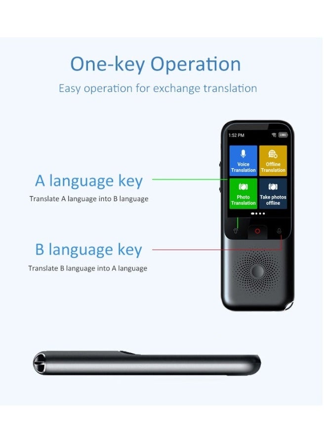 Gasin T11 AI Business Translator – Voice, Text & Photo Translator (138 Online/14 Offline Languages, Arabic Included), ChatGPT Integration, HD Screen, Ideal for Professionals & Travelers - Image 2