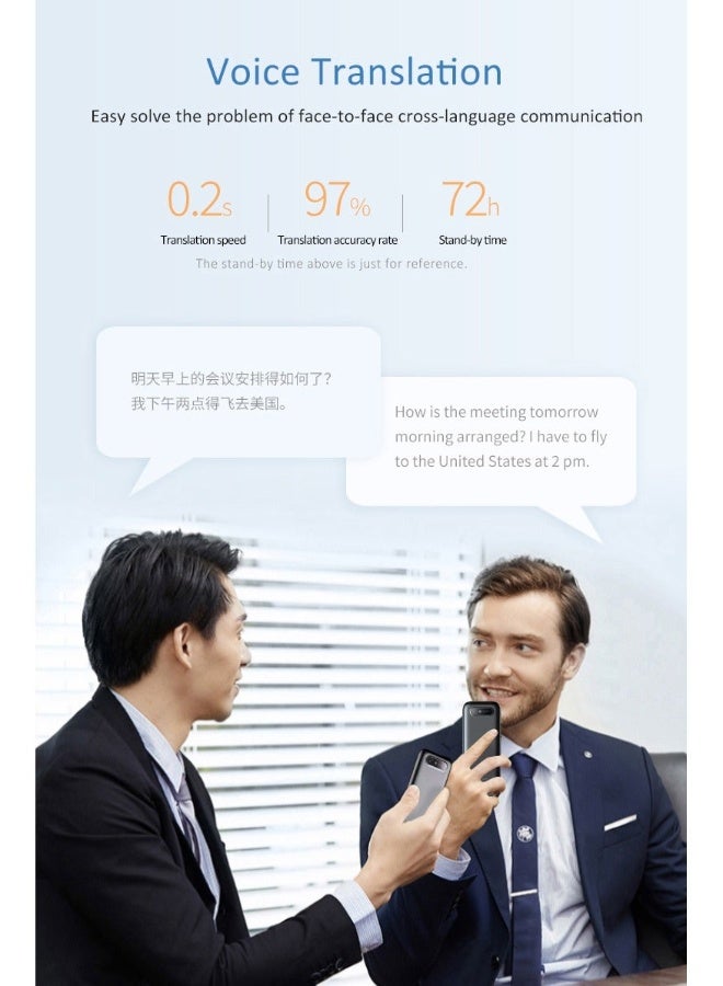 Gasin T11 AI Business Translator – Voice, Text & Photo Translator (138 Online/14 Offline Languages, Arabic Included), ChatGPT Integration, HD Screen, Ideal for Professionals & Travelers - Image 4