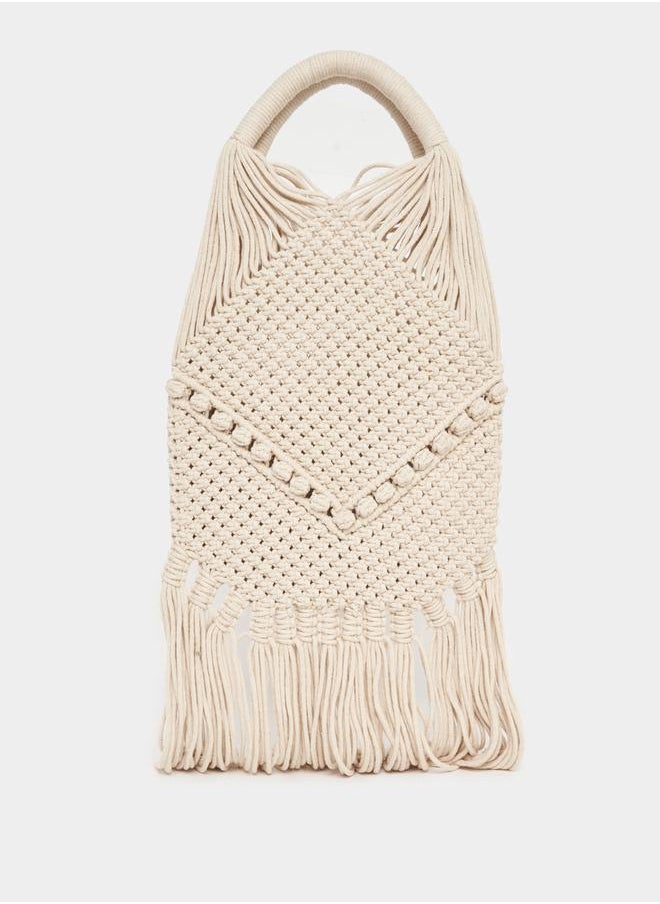 Styli Shell Detailed Crochet Handbag  - Image 4