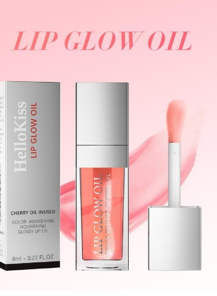HelloKiss Lip Glow Oil Plumping Lip Oil Lip Gloss Nourishing Gloss Lip Balm Big Brush Head Non Sticky and Long Lasting Liquid Lip Gloss Lip Tinted for Lip Care and Dry Lips Hydrating Lip Glow Oil 01 - Image 2