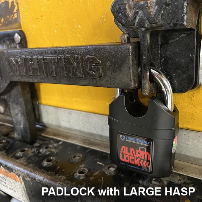 THUNDERBOLT Alarm Padlock Anti-Theft Security Keyed Padlock Lock 110dB (decibels) Sound Siren - Image 2