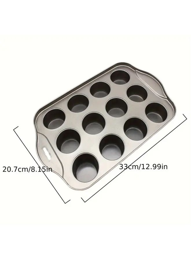Carbon Steel 12 Cavity Nonstick Mini Muffin Pan With Removable Bottoms Easy Release - Image 3