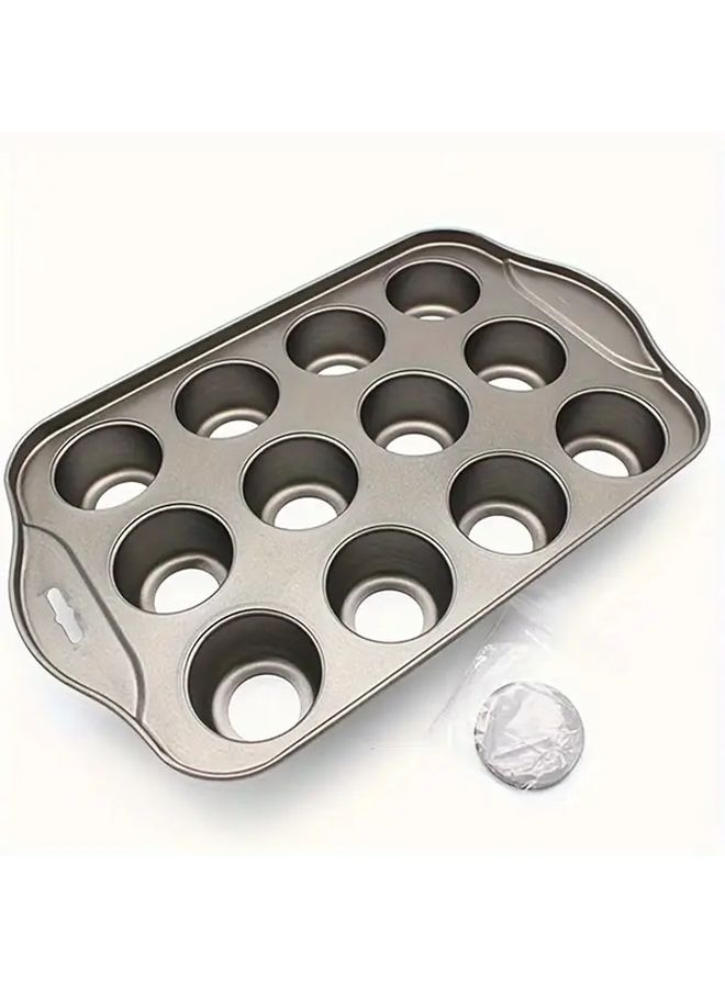Carbon Steel 12 Cavity Nonstick Mini Muffin Pan With Removable Bottoms Easy Release - Image 5