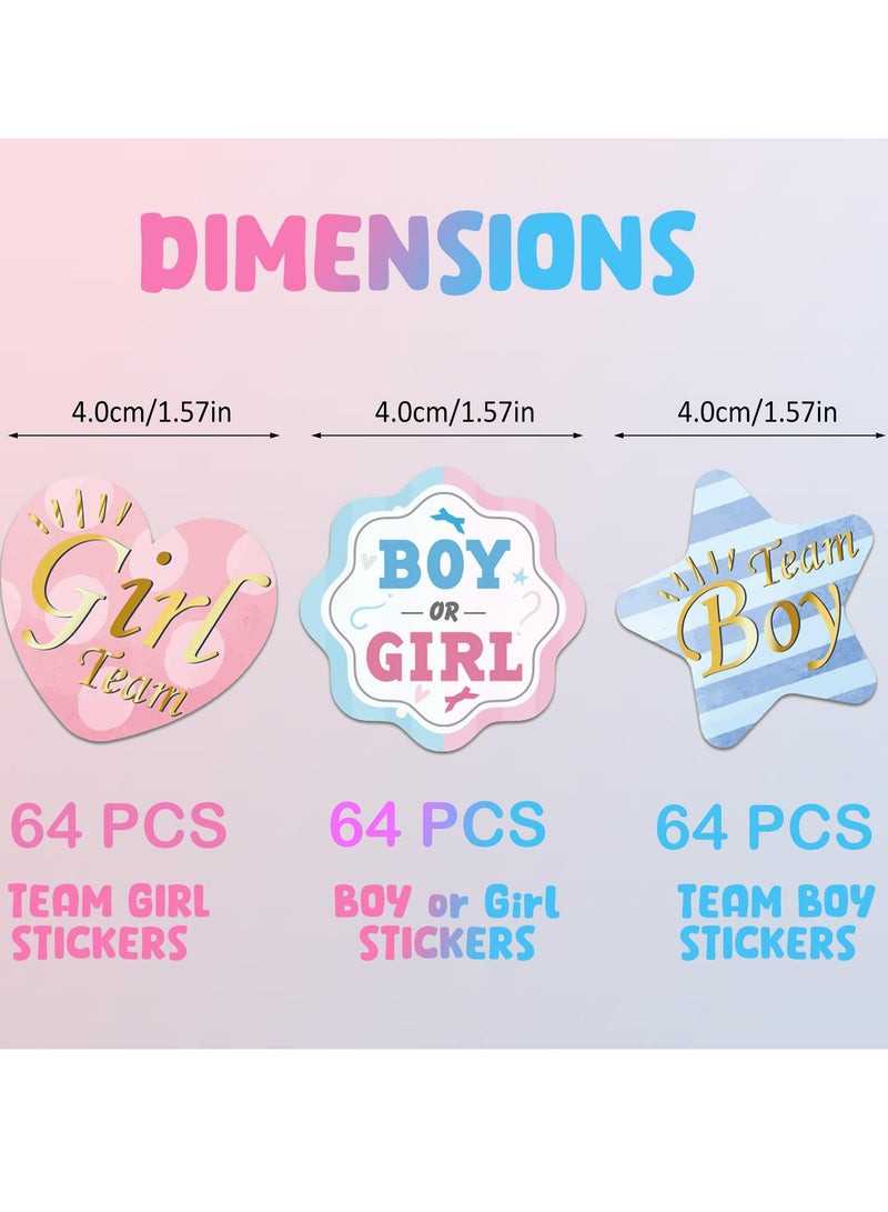 Excefore Gender Reveal Stickers, 192 Pcs Baby Shower Stickers Labels, Gender Reveal Voting Game Stickers, Team Boy or Team Girl Stickers for Baby Gender Reveal Decorations and Baby Shower Party Stickers  - Image 2