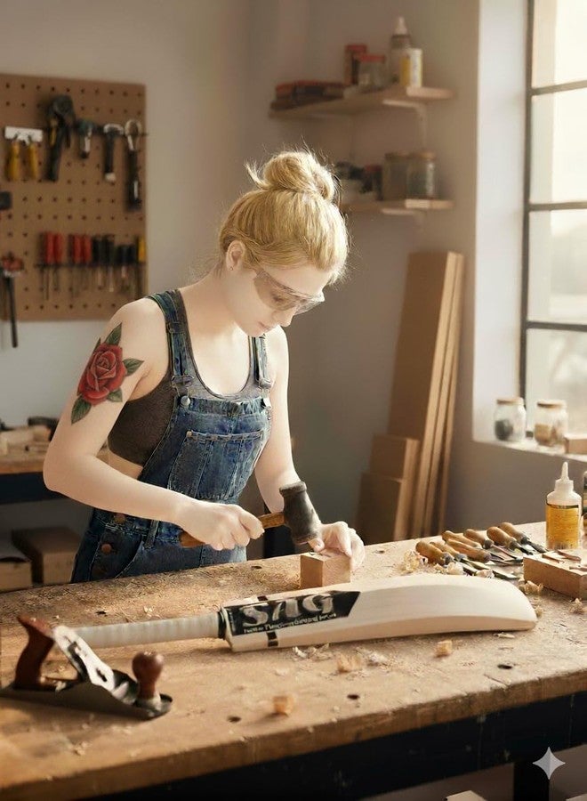 تبلد مضرب كريكيت احترافي من خشب الصفصاف الإنجليزي، مقاس 6 - Image 2