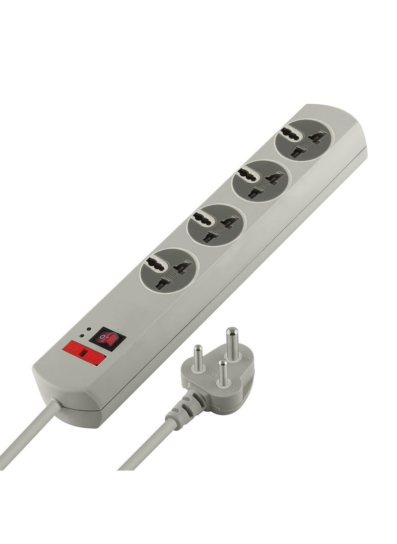 MX MX 180 Rotatable 4 Universal Socket Power Strip Master Switch Fuse LED Indicator Spike Guard Extension Board 15 Meter  - Image 1