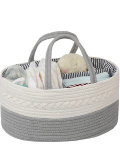 Cotton Rope Diaper Caddy Organizer for Baby - XL Diaper Basket Caddy Nursery Perfect