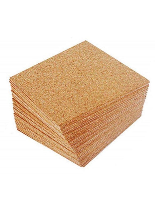 YYaaloa 24 Pcs Selfadhesive Mini Squares Backing Cork Tiles Sheets 4X 4 For Diy Coasters And Diy Crafts Cork Board Squares Cork Tiles Cork Mat (24Pcs) - Image 1