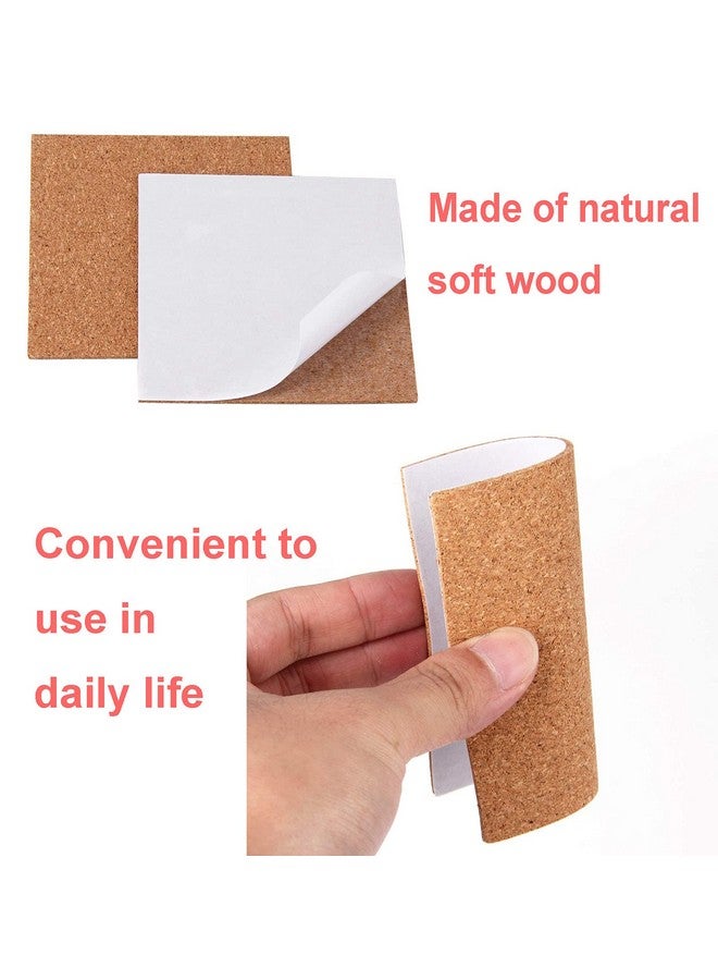 YYaaloa 24 Pcs Selfadhesive Mini Squares Backing Cork Tiles Sheets 4X 4 For Diy Coasters And Diy Crafts Cork Board Squares Cork Tiles Cork Mat (24Pcs) - Image 5