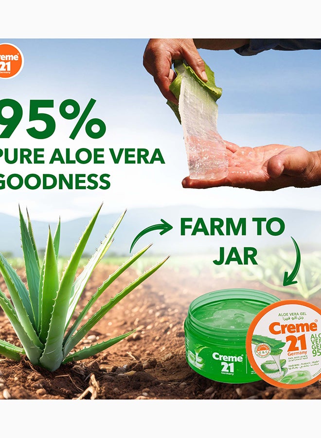 Creme 21 Aloe Vera Gel | 95% Pure Aloe Vera Moisturiser | Naturally Occurring Vitamins C & E | Multipurpose Gel for Face, Hand & Body | Born in Germany - Image 5
