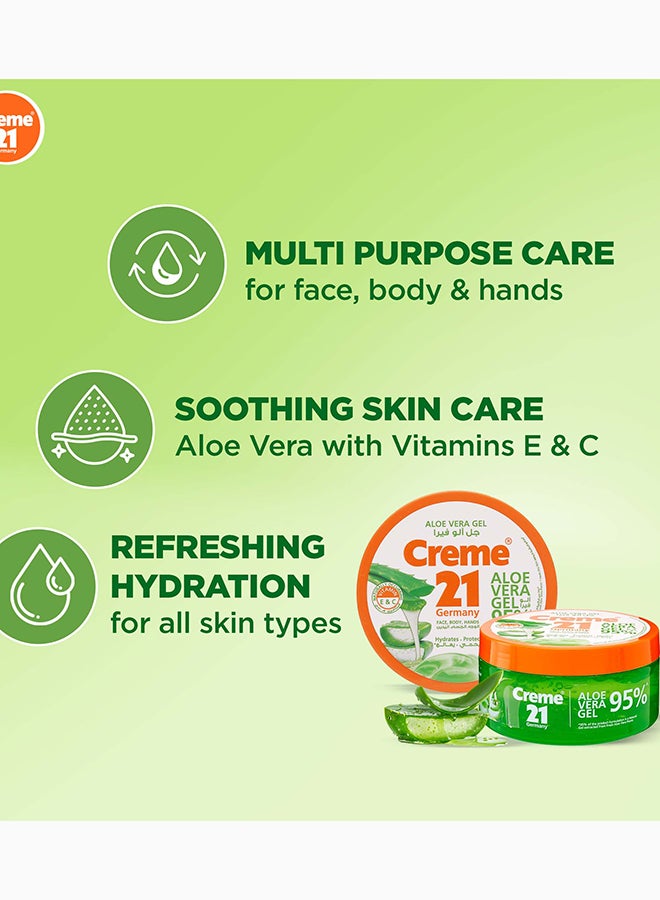 Creme 21 Aloe Vera Gel | 95% Pure Aloe Vera Moisturiser | Naturally Occurring Vitamins C & E | Multipurpose Gel for Face, Hand & Body | Born in Germany - Image 4