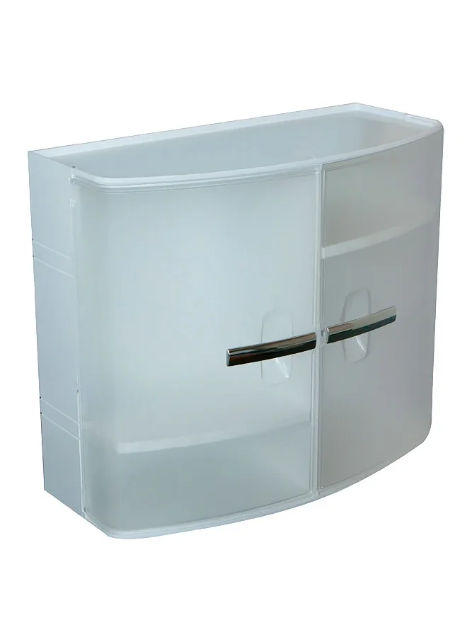 Primanova 4-Shelf Door Closing Modern Design Sleek Bathroom Medicine Cabinet Clear and White 38.5X23.5X17cm
