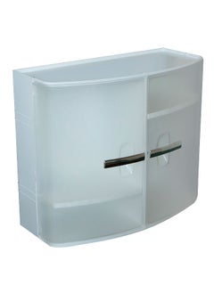 Primanova 4-Shelf Door Closing Modern Design Sleek Bathroom Medicine Cabinet Clear and White 32 x 38 x 17 cm  - Image 1