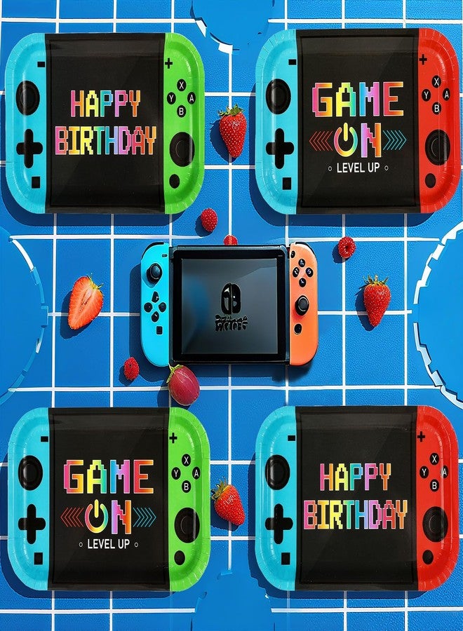 Grencian 60 Pcs Video Game Birthday Party Plates 10"x6.5" Game On Theme Plates Controller Disposable Dessert Platters for Boys Video Gameing Birthday Party Decorations Supplies - Image 4