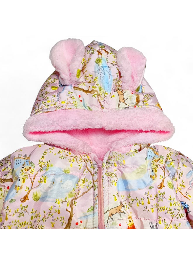 BabyShoora - Baby jumpsuit with fur inside and hood - Image 1