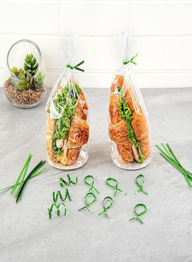 Restaurantware Bag Tek 6 Inch Twist Ties For Treat Bags 500 Durable Coffee Bag Ties - Flexible Metal Wire Inside Green Plastic Bag Twist Ties Won't Break Or Snap For Bread Bags Or Snack Bags - Image 3