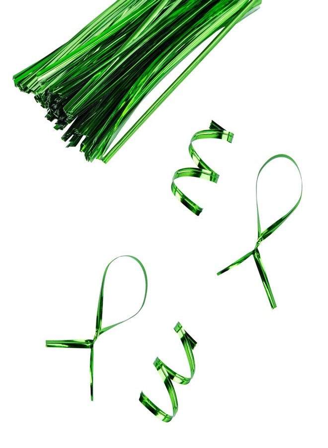 Restaurantware Bag Tek 6 Inch Twist Ties For Treat Bags 500 Durable Coffee Bag Ties - Flexible Metal Wire Inside Green Plastic Bag Twist Ties Won't Break Or Snap For Bread Bags Or Snack Bags - Image 2