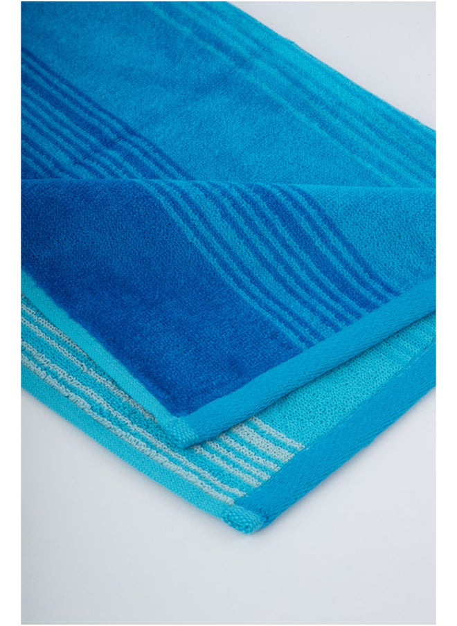 White Rose - Towel Zooni 500 Gsm 100% Cotton-Pile To Pile Velor Stripe1 Hand  50X90 CmSoft Touch Extra Absorbent-Blue - Image 1