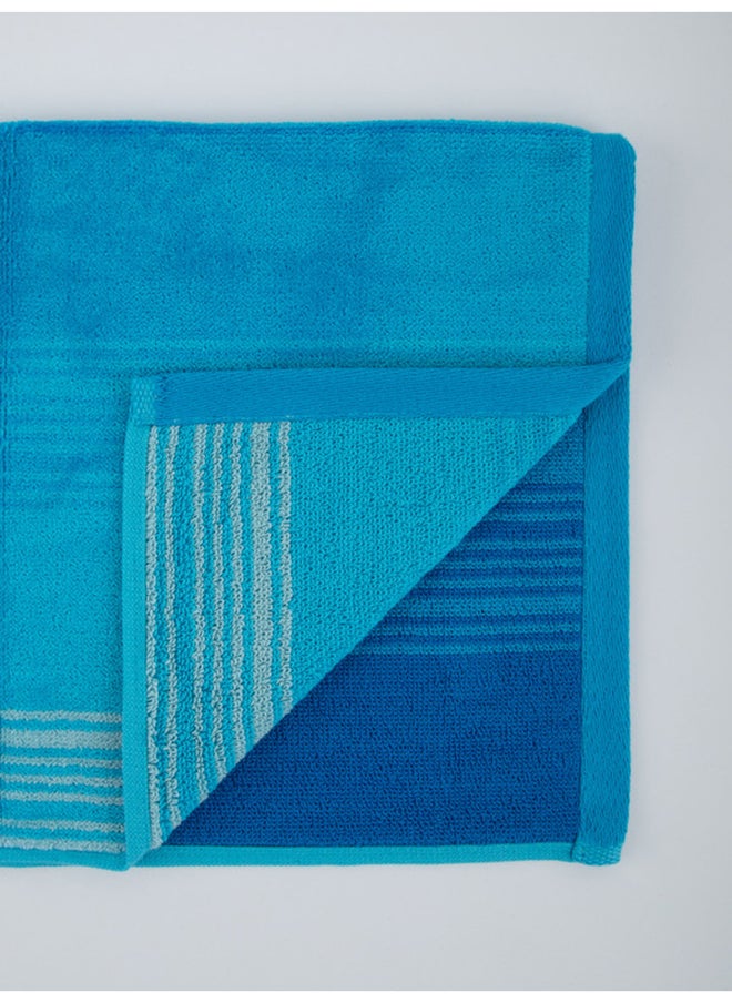 White Rose Towel Zooni 500 Gsm 100% Cotton-Pile To Pile Velor Stripe1 Hand  50X90 CmSoft Touch Extra Absorbent-Blue  - Image 5