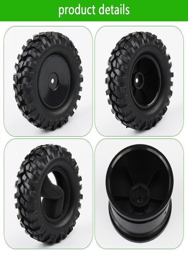 Rowiz 4PCS 1:10 RC Tires Rock Crawler Trailer Tires Hex 12mm Hard Dish Wheels Rim Rubber Tires for Trail Finder 2 Gelande II CR12 CC01 MST CMX - Image 4