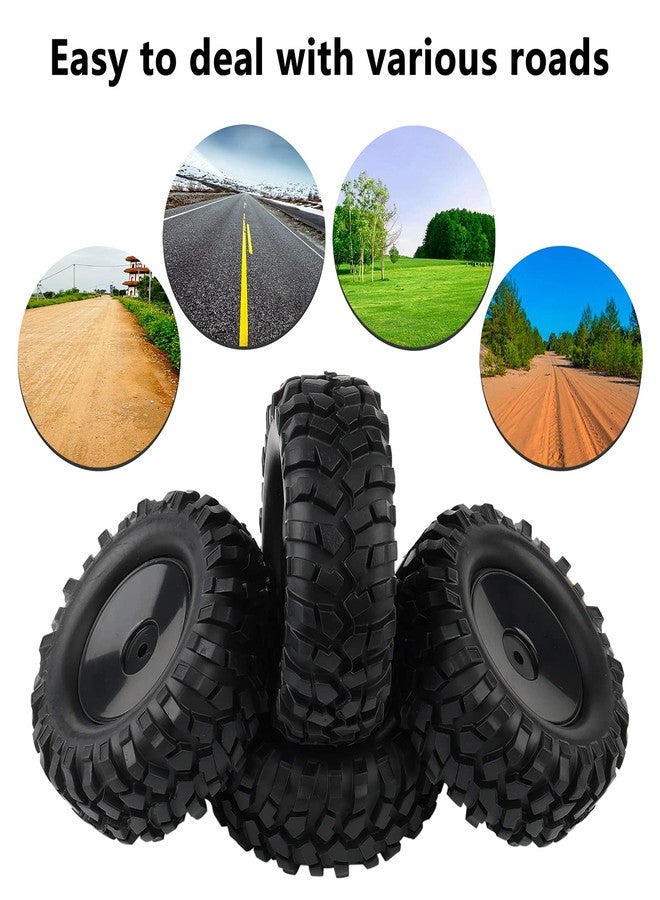 Rowiz 4PCS 1:10 RC Tires Rock Crawler Trailer Tires Hex 12mm Hard Dish Wheels Rim Rubber Tires for Trail Finder 2 Gelande II CR12 CC01 MST CMX - Image 5