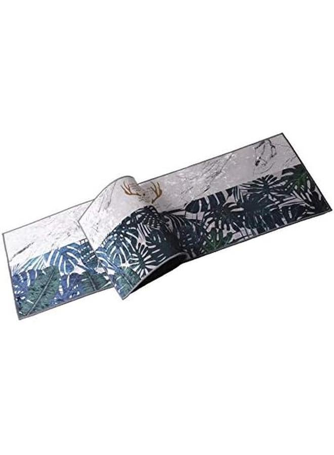 هوم كونسيبت 2 قطعة سجادة أرضية مطبخ مضادة للانزلاق أبيض أخضر 122 × 40 سم بالإضافة إلى 60 × 40 سم - Image 3